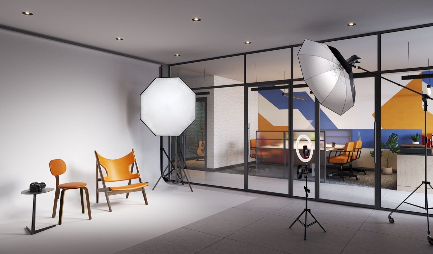 NORTHCORE creative hub rendering set up as a photography and content studio